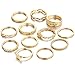Min 10Pcs Bohemian Vintage Crystal Knuckle Joint Nail Ring Set Sun Moon Ring Set Finger Rings (Gold Set(12Pcs))