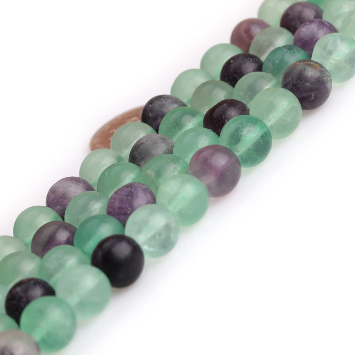 SHGbeads 10mm Frost Matte Multicolor Fluorite Quartz Crystal Semi Precious Gemstone Round Loose Beads for Jewellery Making DIY Handmade Craft Supplies 15"