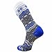 Pure Athlete Kids Ski Socks – Warm Merino Wool Skiing Snowboard Sock for Boys and Girls (1 Pair - Grey/Blue, Small-Medium)
