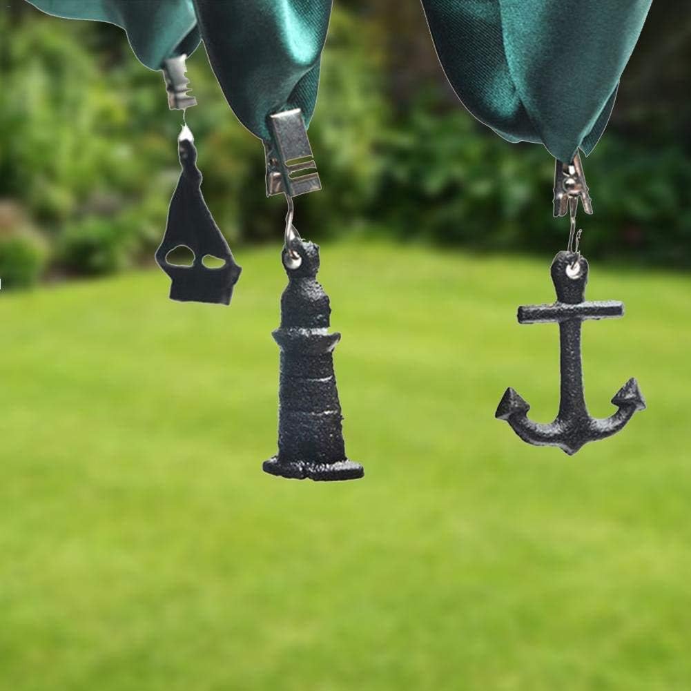 4 Pieces Picnic Cast Iron Pendant Tablecloth Weights Kit fit for Outdoor Garden Party Wedding Camping Picnic Tablecloths (Retro Ocean Wind): Kitchen & Dining