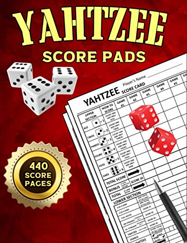 Yahtzee: 440 Score Sheets | Large Score Pads For Scorekeeping | 8.5*11 inches