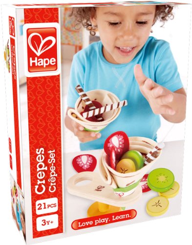 Hape Crepes Kid's Wooden Kitchen Play Food Set and Accessories - //coolthings.us