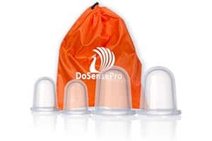 DoSensePro Cupping Kit for Massage Therapy Silicone Cupping Therapy Set of 4 for Athletes - Pain Relief and Muscle Massager (2 XL 2 L)