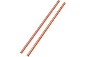 HWYEE 2PCS 99.98% Pure Copper Round Rod 0.27"/7mm Dia 8"/204mm Length Bare Copper Cu Metal Rod Solid Copper Rod for DIY Metal Working Hobbies (0.27"/7mm Dia 8"/204mm Length)