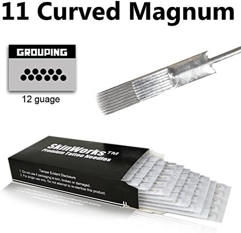SkinWorks® Tattoo Needles Curved Magnum Needles 50 Pack New in Box - 7/9/11/13/15/17CM (11CM)