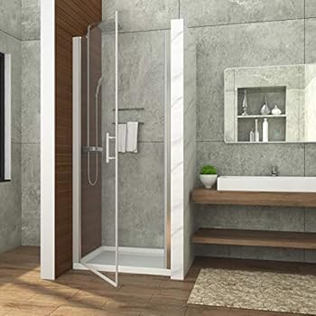 ELEGANT 34 in. x 72 in. Pivot Shower Door, Semi-Frameless Shower Enclosure with 3/16 in. Clear Glass, Chrome Finish