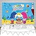 Yeele 6x4ft Background for Photography Birthday Backdrop Undersea World Nautical Cartoon Whale Shark Starfish Seahorse Color Cake Party Decoration Banner Baby Boy Girl Portrait Photo Booth Props