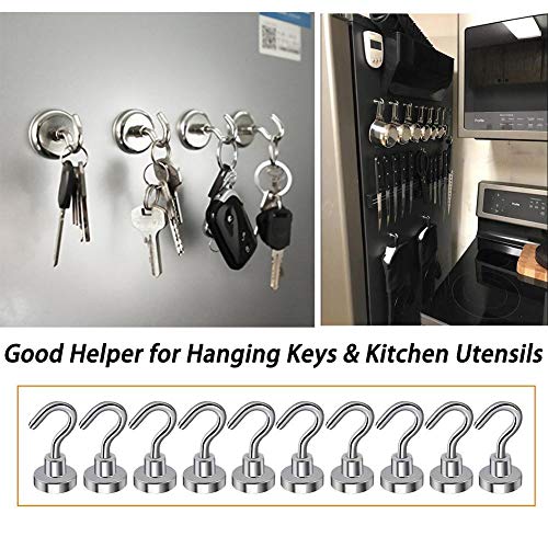 image for EVISWIY Strong Magnetic Hooks Refrigerator for Hanging Keys Grill Tool
