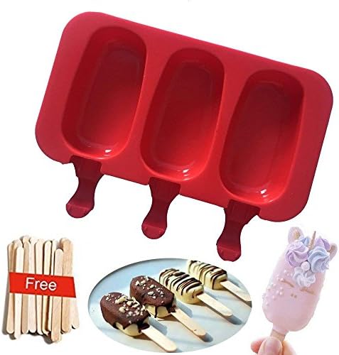 Silicone Ice Pop Mould with Wooden Sticks Classic Oval