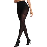 GIFTPIXIE Ultimate Rip Resistant Tights for Women, 40D Semi Sheer High Waist Pantyhose Control Top Indestructible Stockings