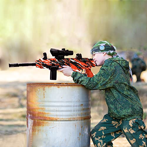 weswose Water Ball Blaster Toy - Gel Water Beads Splatter Toy with 5,000 Water Beads Backyard and Outdoor Game for Adults and Kids (Red)