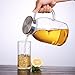 75 Ounces Large Heat Resistant Glass Beverage Pitcher with Stainless Steel Lid, Borosilicate Water Carafe with Spout and Handle, Perfect for Homemade Juice and Iced Tea