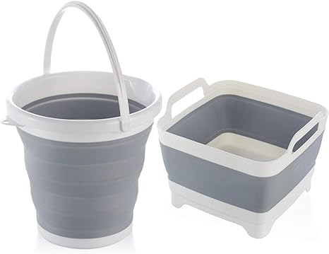 Amazon 洗い桶 折りたたみ バケツ 洗いおけ 洗いかご キッチン 水切りかご 排水プラグが付く コンパクト シリコン 取っ手付 アウトドア 用途いろいろ 持ち運び便利 2点セット 洗い桶 オンライン通販