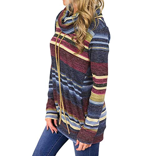 Londony ♥‿♥ Clearance Sales,Tops for Women's Cowl Neck Long Sleeve Casual Tunic Sweatshirt Tops with Striped Pattern - Thumbnail 2