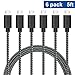 Gopala Micro USB Cable 5ft / 1.5m Nylon Braided High Speed USB 2.0 to Micro USB Sync and Charging Cable for Android, Samsung, Nexus, LG, HTC, Nokia, Sony, and More - 6 Pack