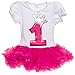 Baby Girls Birthday Outfit - Cute 2-Piece Tutu Dress for Toddlers (Hot Pink, 3 Year Old)