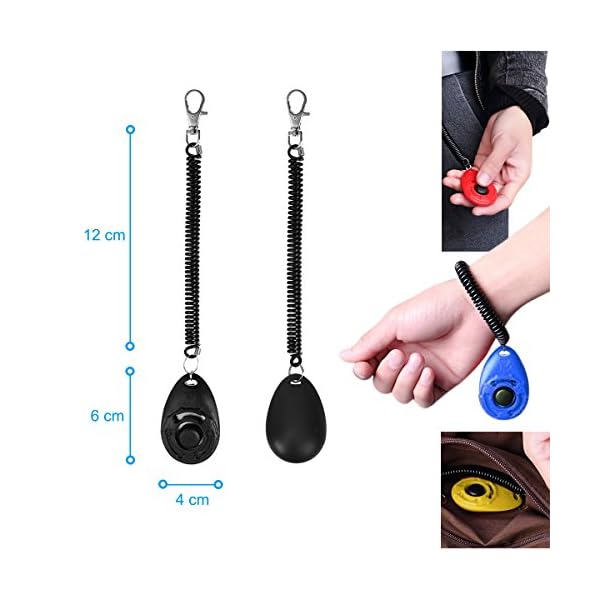 Diyife Dog Clicker, [4 PCS, Multi-Color] Dog Training Clicker with Wrist Strap for Dog Cat Horse Clickers for Dog…