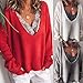 Mlide Womens Sweater, Long Sleeve Deek V-Neck Solid Color Loose Coat,Gray,Mthumb 2