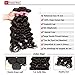 Jolia Hair 8A Grade Virgin Brazilian Natural Wave Hair 3 Bundles, 100% Unprocessed Brazilian Virgin Human Hair Weave Extensions, Natural Black Color, Full Head (16 18 20 inches)