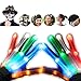 LED Gloves, Half Face Mask - Slepwel Light Up Toys - Finger Lights 5 Colors 6 Modes Flashing skeleton Gloves for Rave Party, EDM Festival, Light Show, Gifts for Men Women
