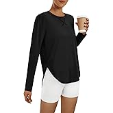 AUTOMET Long Sleeve Workout Tops for Women Athletic UPF 50+ Sun Rash Guard Shirts Running SPF Gym Quick Dry Clothes
