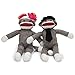 The Sock Monkey Family & Woodie Wagon Carrying Case - Includes Mr. Coconuts, Cupcake, Daisy May, Joey- Set of 4 Plush Stuffed Animal Toys