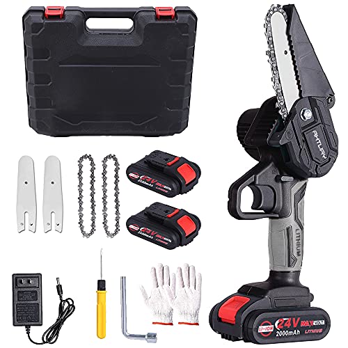 Mini chainsaw set 4 inch 24V 2000mAh handheld chainsaw cordless
