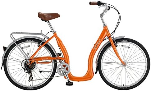 Biria Easy Boarding 7 Speed Step Through Cruiser Bicycle Orange