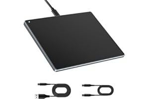 Wired Trackpad for Win/Mac, High Precision Wired Touchpad with Multi-Gesture, Premium Glass Surface, Dual Cables(USB A to C &