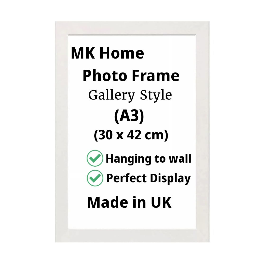 Modern Style MDF Picture Frame A3, A4, A5 Size Poster Home Decoration Photo Frames Wall Mountable Table Top Certificate Document Frames (A3 (30x42 cm), White) — image 1