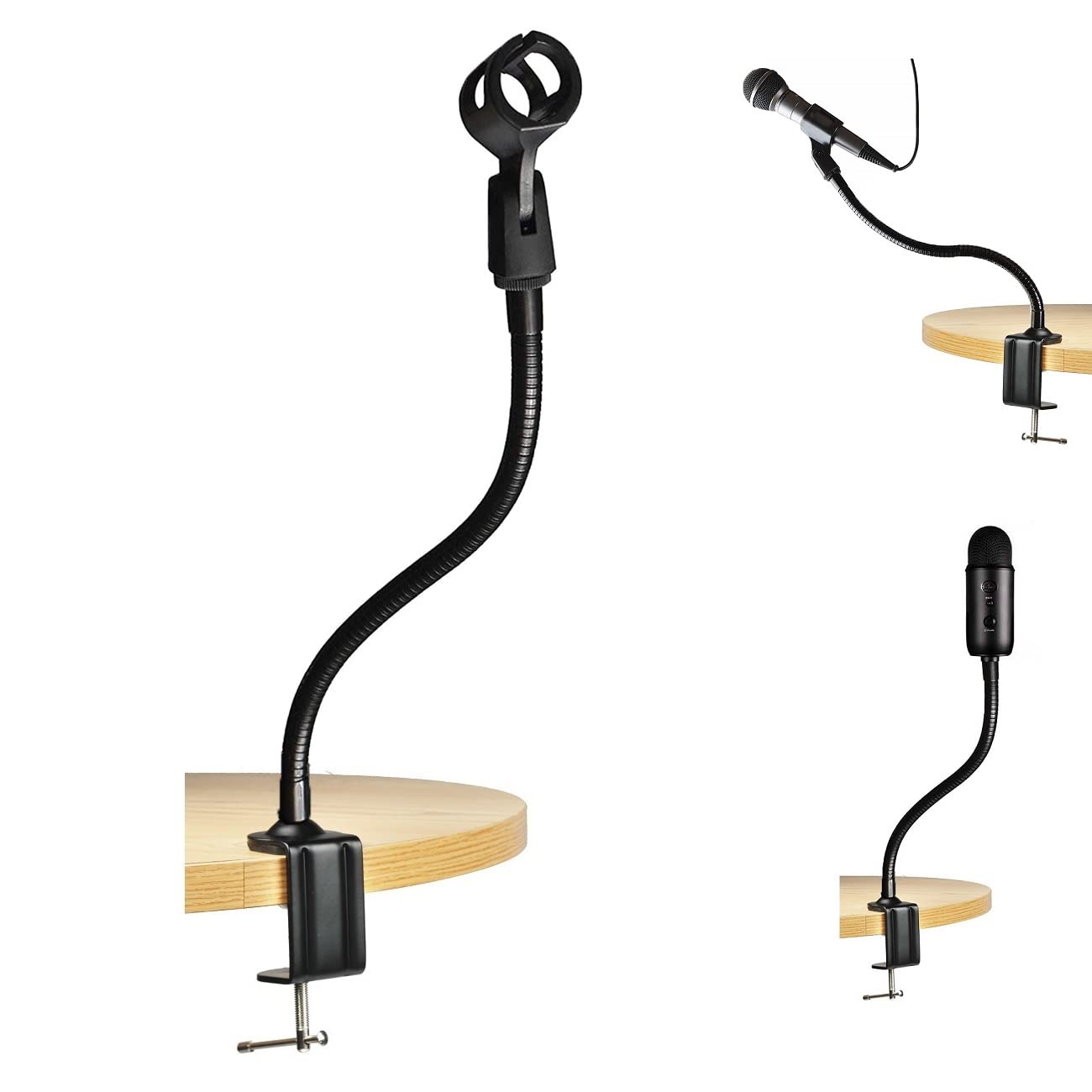 Podium Microphone Stand, Yeti Mic Stand,Desk Microphone Mount Holder Compatible with Blue Yeti Snowball Nano X,Condenser Microphone for Meetings,Radio,Recordings, Broadcasting, Streaming, Singing