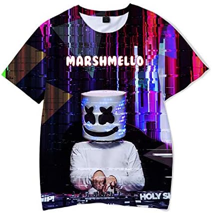 HAOSUN Marshmello Costume Tee for Music Festival Party Fashion Short Sleeve Marshmallow T-Shirts
