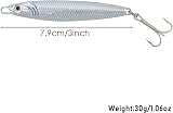 Dr.Fish Silver Minnow Spoon Lures Set of 3 60g Sea Fishing Tackle view 2