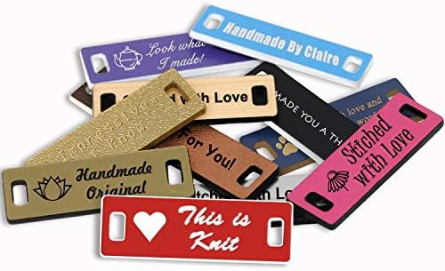 LHS Engraving | Personalized Handmade Tags Custom Engraved Red Plastic Sewing & Knitting Notions White Lettering USA - B7