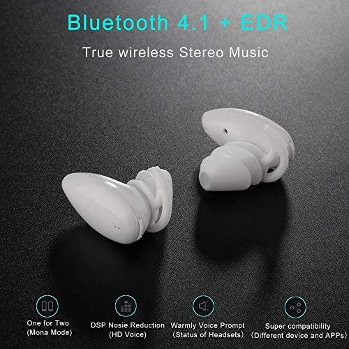 Auriculares Bluetooth, Auriculares estéreo inalámbrico para el Deporte, Funcionamiento con micrófono, reducción de Ruido Compatible con iPhone 7 7Plus 6s 6 y Android