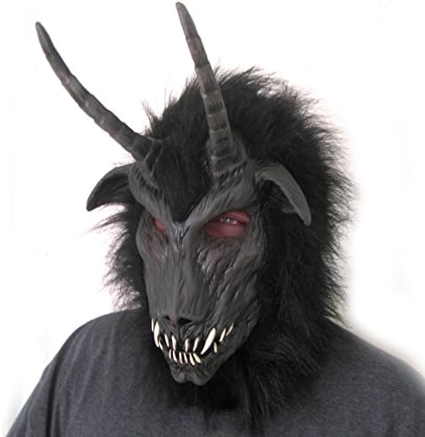 Dark One Black Goat Devil Adult Costume Mask