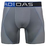 adidas Men's Climacool Mesh Boxer Brief Underwear, Tech Grey/Bold Blue, Medium