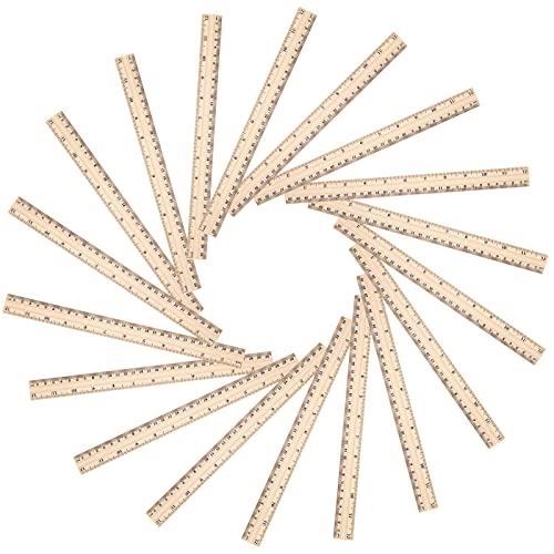 Koogel Wooden Rulers, 36 PCS 2 Scales 30cm & 12 Inches Straight Rulers for Office Home Math Science Class School Supplies Teaching Materials Drafting Tools Kits
