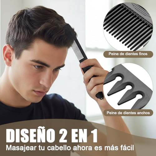2 Piezas Peine de Textura para Hombre y Mujer, 2 en 1 Peine Plegable Styling Comb y Peine para Peinar Esponjoso, Apto para Todo Tipo de Cabello, Crea una Textura Voluminosa y un Peinado Ondulado