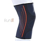Knee Compression Sleeve Support for Sports & Joint Pain Relief | Running, Jogging, Basketball, Weightlifting, Powerlifting, Crossfit, Squats, Hiking | Size S to XL (Single Wrap)