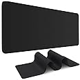 DIGSOM Black Mouse Pad Gaming Keyboard Pad 31.5 x 11.8 in Large Computer Mouse Pad with Anti-Slip Rubber Base and Stitched Edges, Extended Mouse Mat for Gaming Working