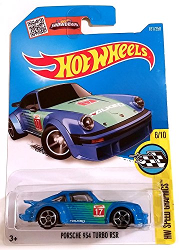 Hot Wheels, 2016 HW Speed Graphics, Porsche 934 Turbo RSR [Blue] Die-Cast Vehicle #181/250