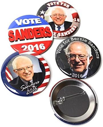Presidential Campaign 2016 Bernie Sanders Pinback Buttons - 2.25 Inch Round - 5 Pack