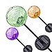 Solar Gazing Ball LED Lights on Tall Stakes -Outdoor Landscape Pathway Light for Patio and Lawn Lighting Decor, Hand Made with Crackled Stained Glass