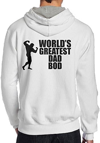 Xianliuli World's Greatest Dad Bod Men's Fashion Creative Casual Wear Cap With No Pocket Hoodie L White