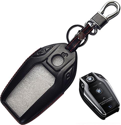 Massimiliano Incas Dobrev Genuine Leather Car Remote Key Case Protector Cover Fob for 2016 2017 BMW 7 Series 730i 740i 750i 760 i8 Car Remote Key with Display