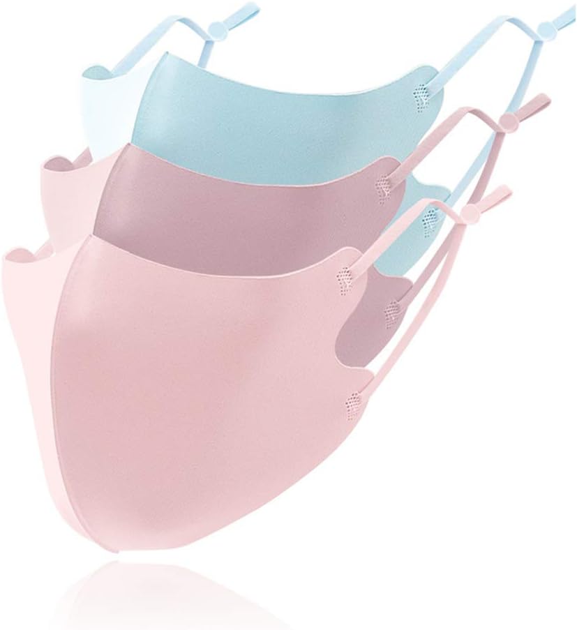 Yuanshenortey 3 Pieces Kids/Adults Ice Silk Face Dustproof Protective Safety Cover Adjustable Earhook