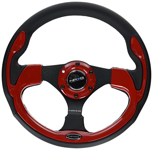 NRG Innovations RST-001RD Reinforced Steering Wheel (320mm Sport Steering Wheelwith  Red Trim), RED
