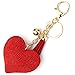 Elesa Miracle Girl Women Love Heart Tassel Keychain, Purse Bag Charm, Handbag Accessories, Car Key Chain (Red)