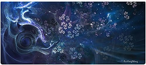 Ruifengsheng Extended Gaming Mouse Pad XXL Mouse Mat Large Mouse Pad Non-Slip Professional Precision Tracking Surface (35.4" x 15.7")90x40(90x40 Flower014)